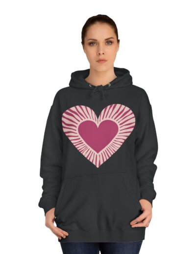 Cute Love Heart Design Unisex College Hoodie