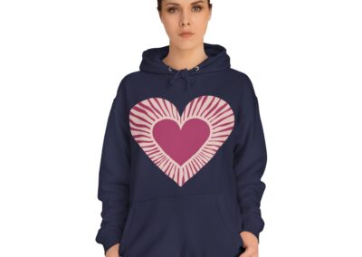 Cute Love Heart Design Unisex College Hoodie