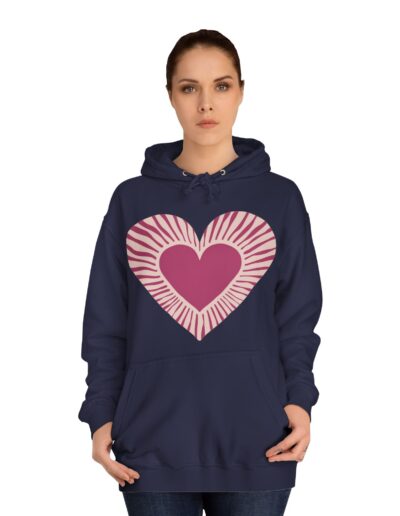 Cute Love Heart Design Unisex College Hoodie