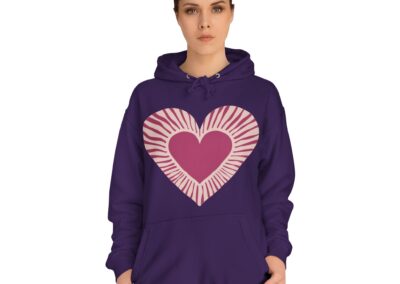 Cute Love Heart Design Unisex College Hoodie
