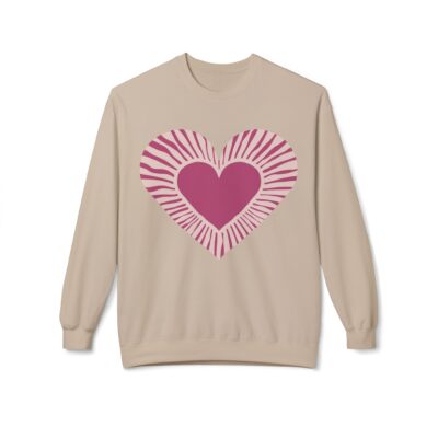 Love Heart Fleece Crewneck Sweatshirt