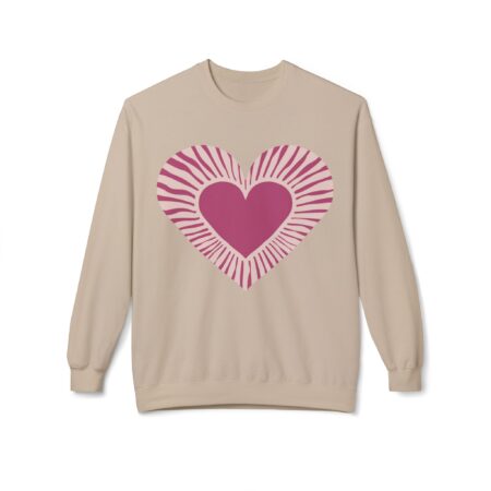 Love Heart Fleece Crewneck Sweatshirt