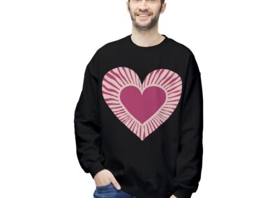 Love Heart Fleece Crewneck Sweatshirt