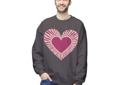 Love Heart Fleece Crewneck Sweatshirt