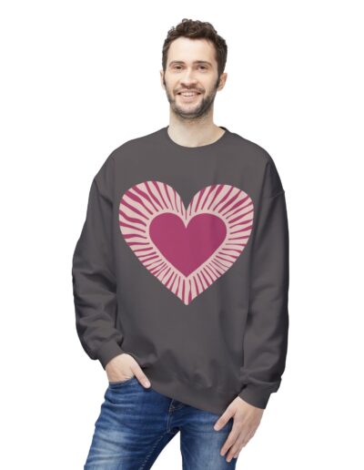 Love Heart Fleece Crewneck Sweatshirt
