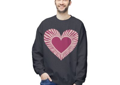 Love Heart Fleece Crewneck Sweatshirt