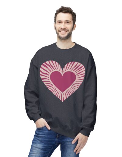 Love Heart Fleece Crewneck Sweatshirt