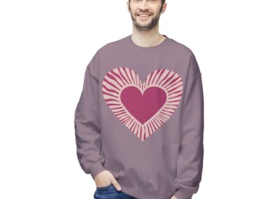 Love Heart Fleece Crewneck Sweatshirt