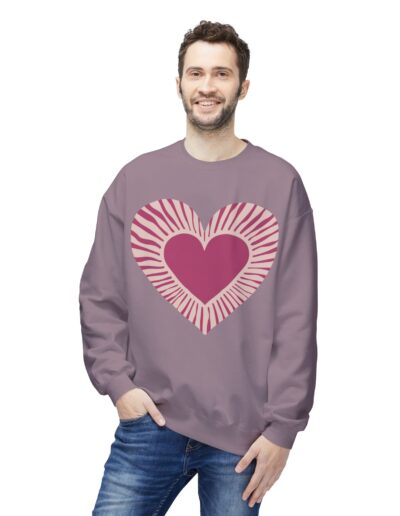 Love Heart Fleece Crewneck Sweatshirt