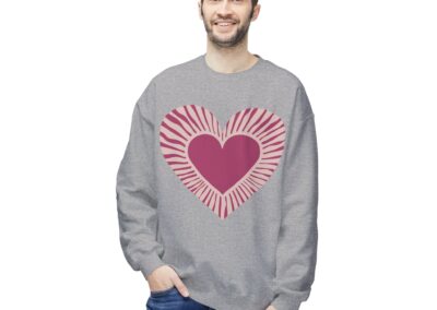 Love Heart Fleece Crewneck Sweatshirt