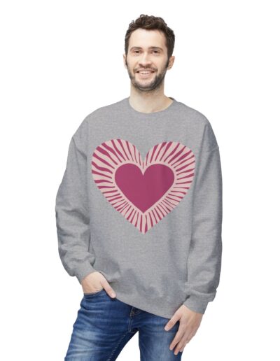 Love Heart Fleece Crewneck Sweatshirt