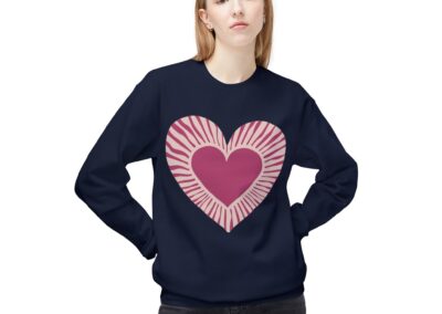 Love Heart Fleece Crewneck Sweatshirt