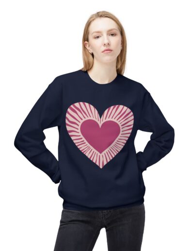 Love Heart Fleece Crewneck Sweatshirt