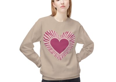 Love Heart Fleece Crewneck Sweatshirt