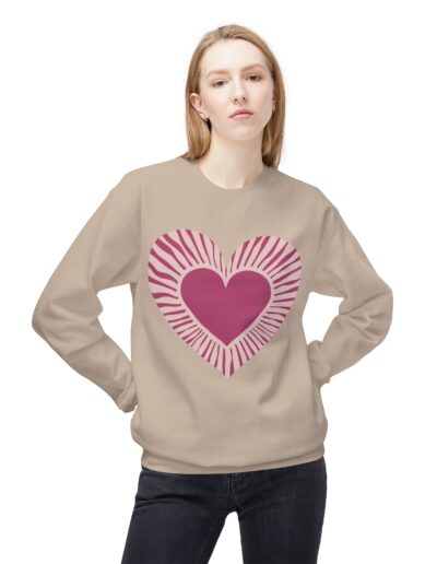 Love Heart Fleece Crewneck Sweatshirt