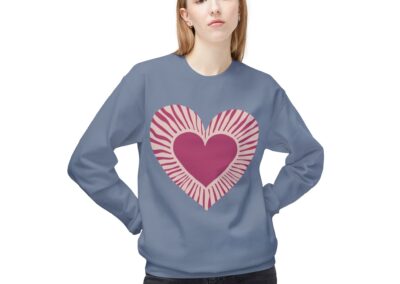 Love Heart Fleece Crewneck Sweatshirt