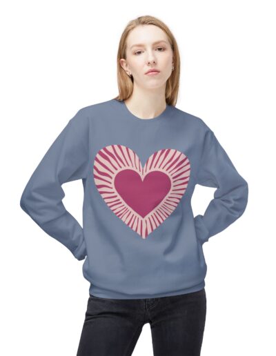 Love Heart Fleece Crewneck Sweatshirt