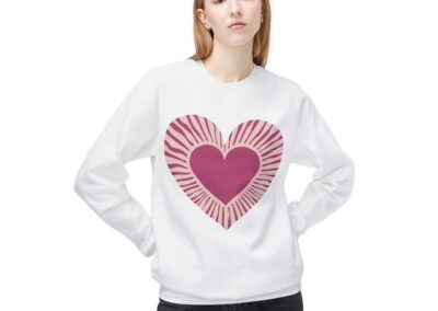Love Heart Fleece Crewneck Sweatshirt