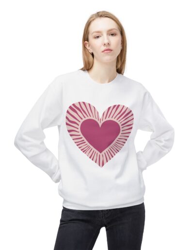 Love Heart Fleece Crewneck Sweatshirt