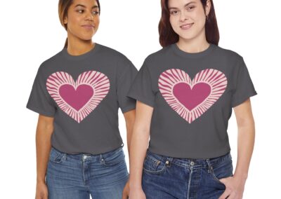 Love Heart Unisex Cotton T-Shirt
