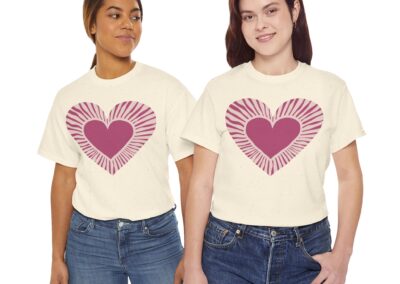 Love Heart Unisex Cotton T-Shirt