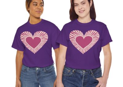 Love Heart Unisex Cotton T-Shirt