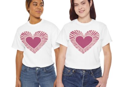 Love Heart Unisex Cotton T-Shirt