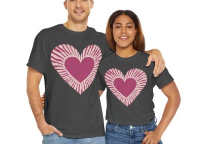 Love Heart Unisex Cotton T-Shirt