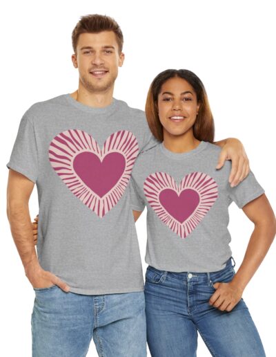 Love Heart Unisex Cotton T-Shirt