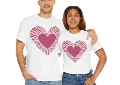 Love Heart Unisex Cotton T-Shirt
