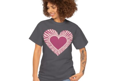 Love Heart Unisex Cotton T-Shirt