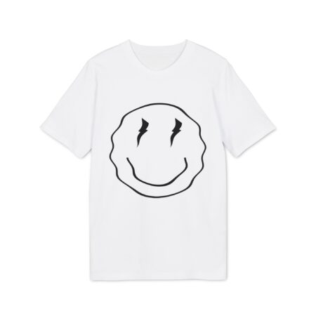 Smiley Bolt T-Shirt with distressed grunge smiley and lightning bolt graphic