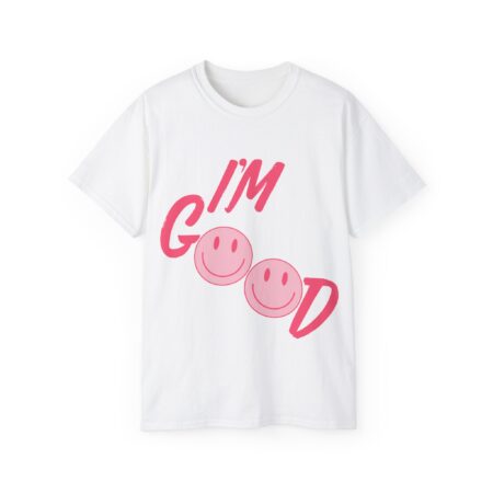 I'm Good Smile Graphic Tee – Pink Smiley Positive T-Shirt